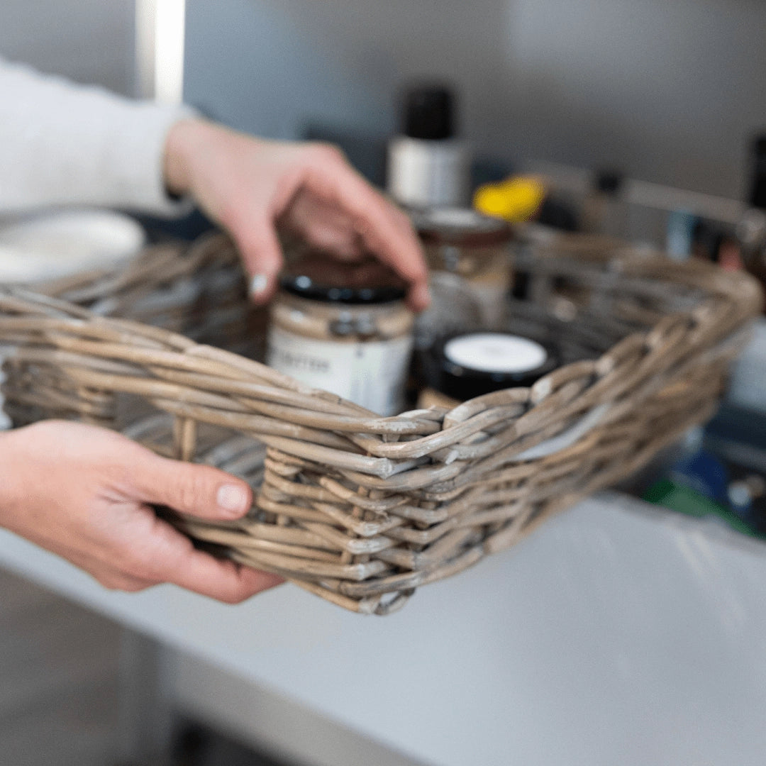 Rattan Rectangular Basket Tray