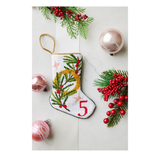Mini Needlepoint Stocking - 5 Golden Rings
