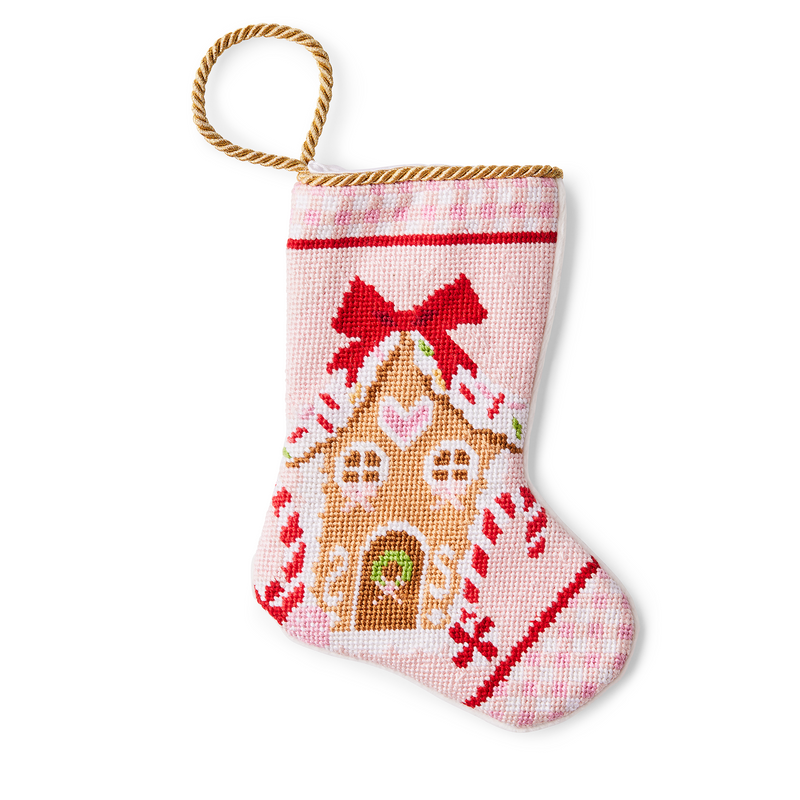 Mini Needlepoint Stocking - Gingerbread Magic