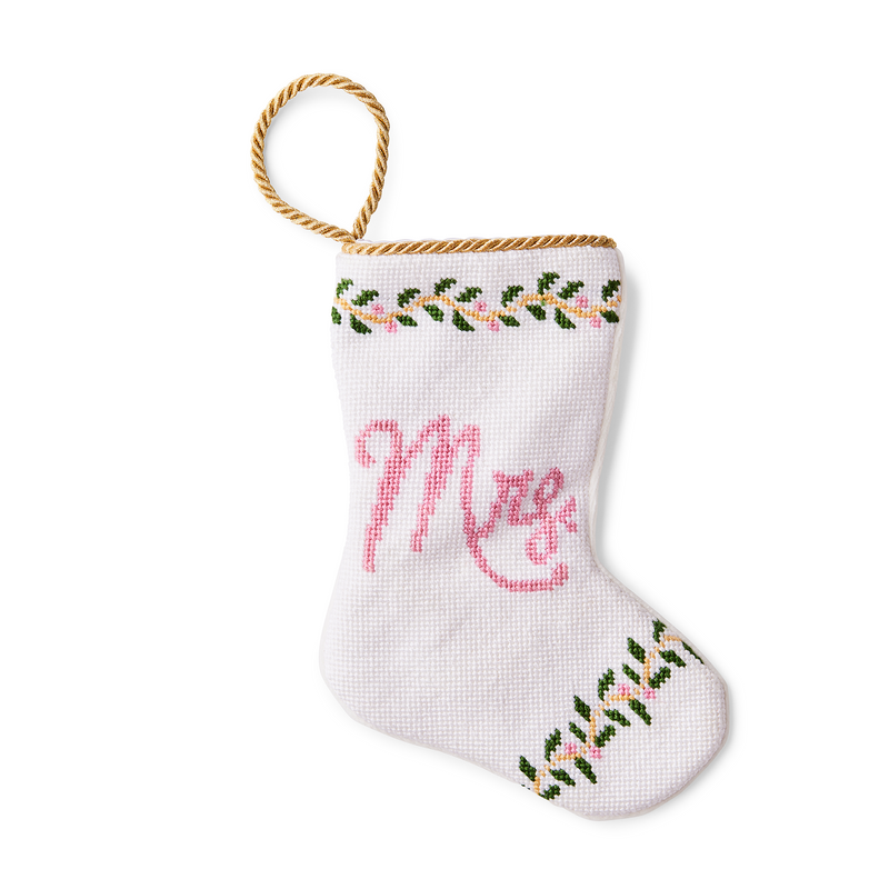 Mini Needlepoint Stocking - Mrs.