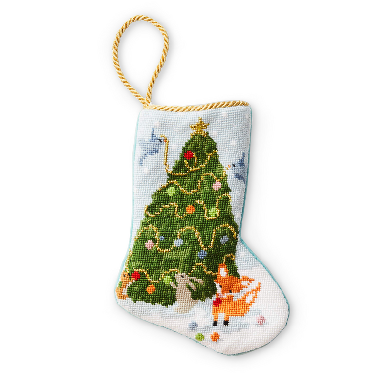 Mini Needlepoint Stocking - Woodland Creatures