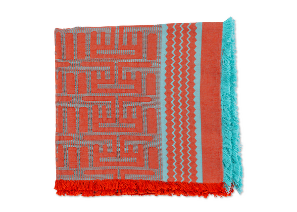 Kuba Beach Mat - Clementine + Turquoise