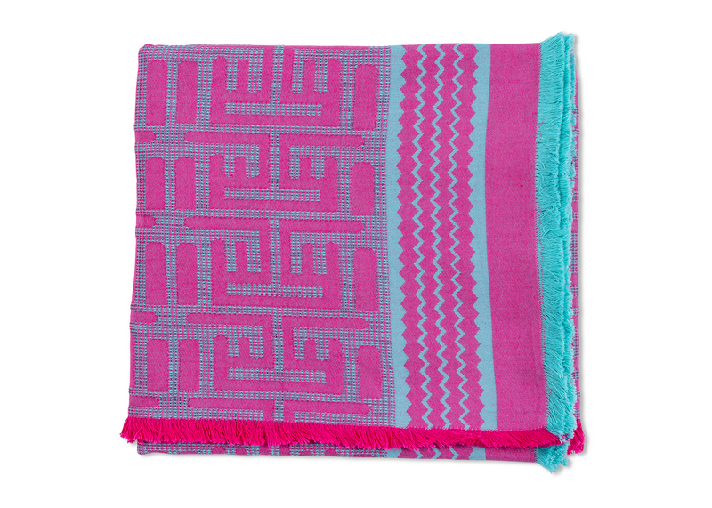 Kuba Beach Mat - Pink + Turquoise