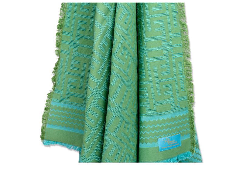 Kuba Beach Mat - Green + Turquoise