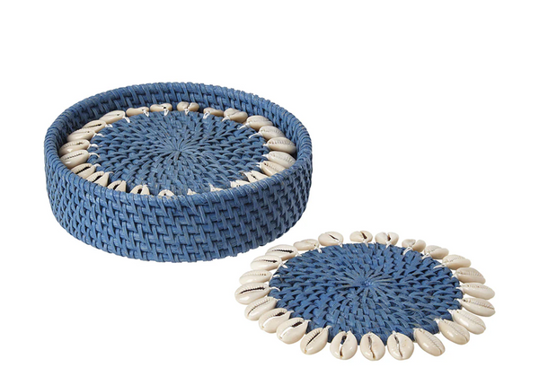 Capiz Coasters - Blue