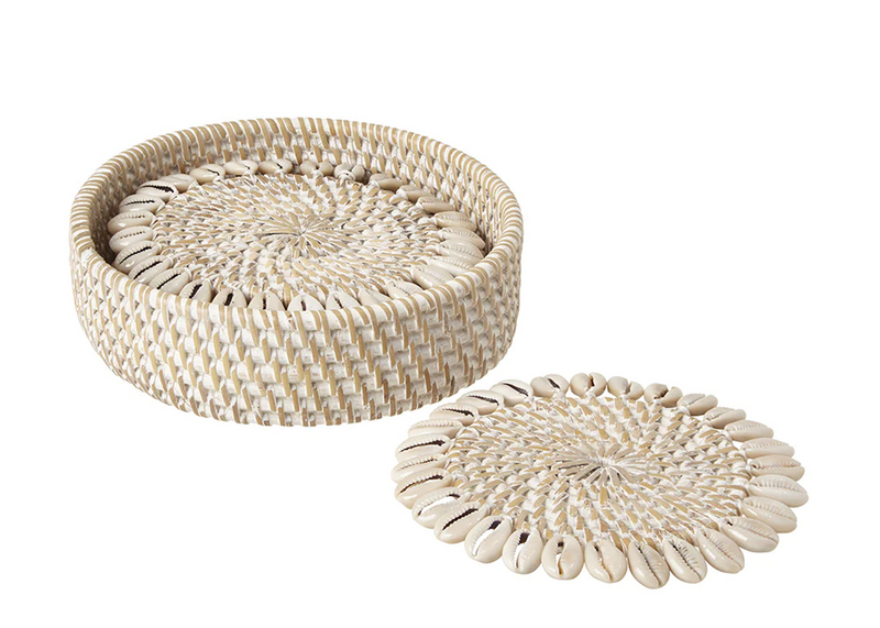 Capiz Coasters - Bone