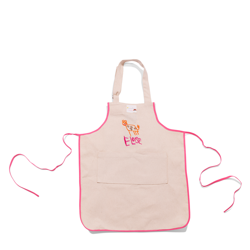 Unleash yours and your kids' creativity with this thoughtful apron gift set, including colored pencils, paper, and clear instructions. Transform your unique doodles into a wearable cute gift.
