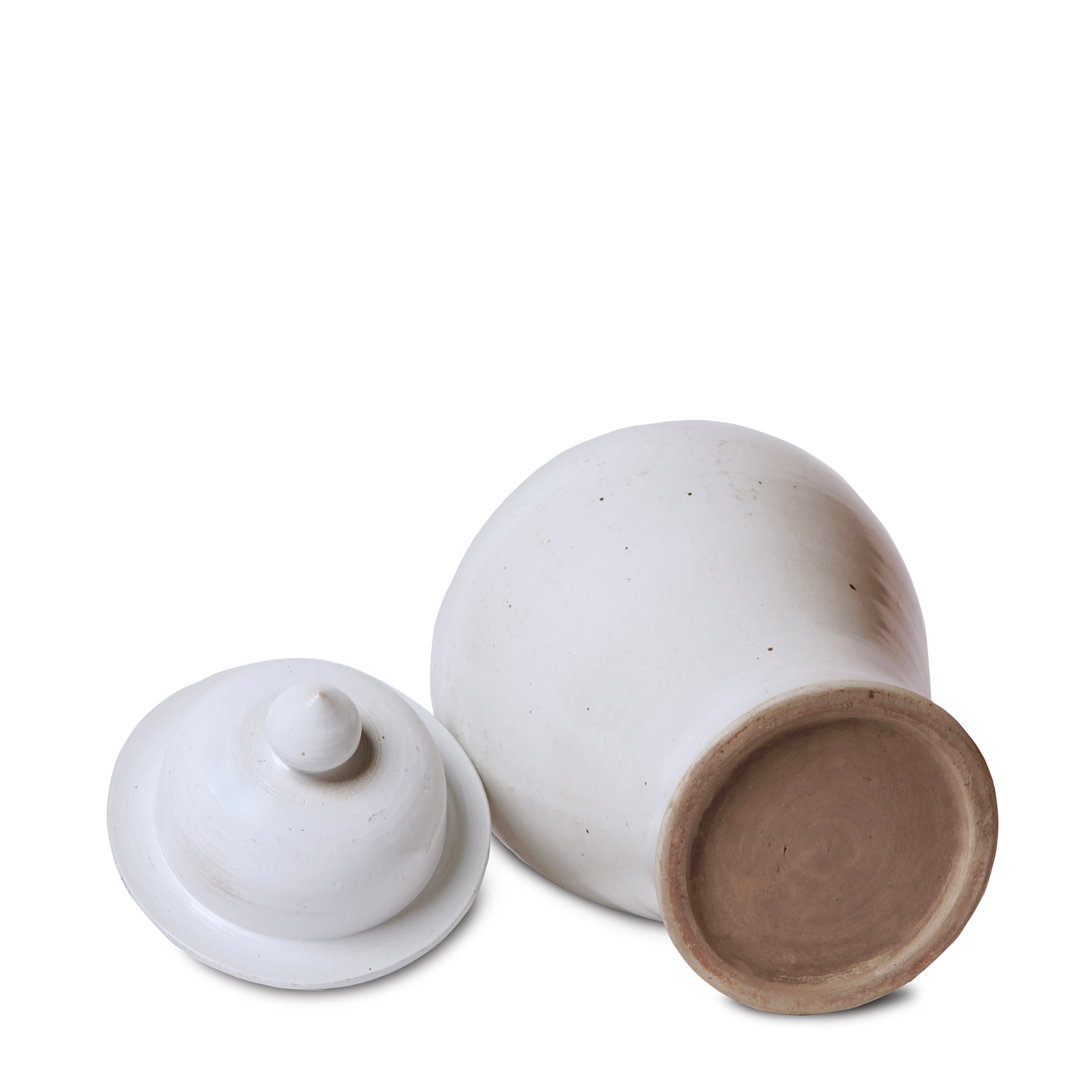 Rustic White Porcelain Temple Jar