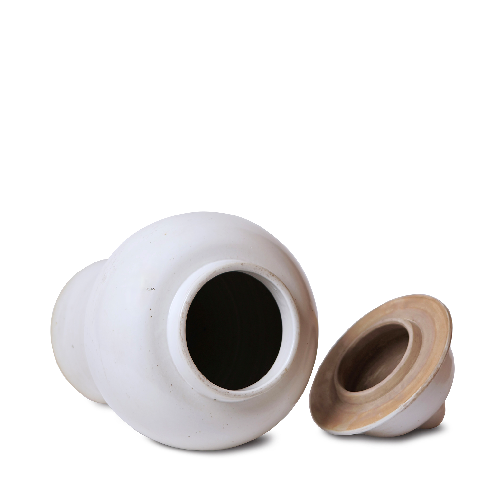 Rustic White Porcelain Temple Jar