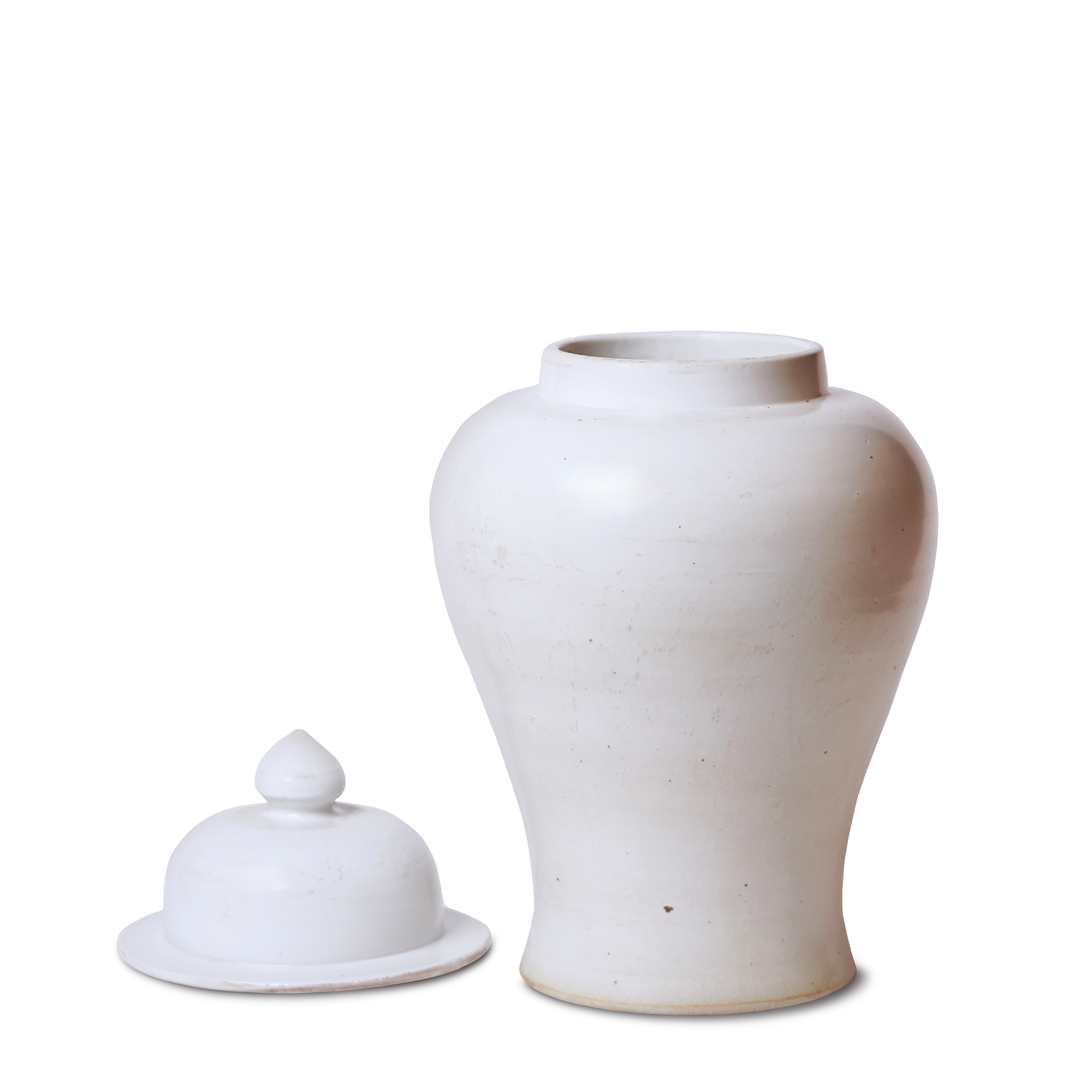 Rustic White Porcelain Temple Jar
