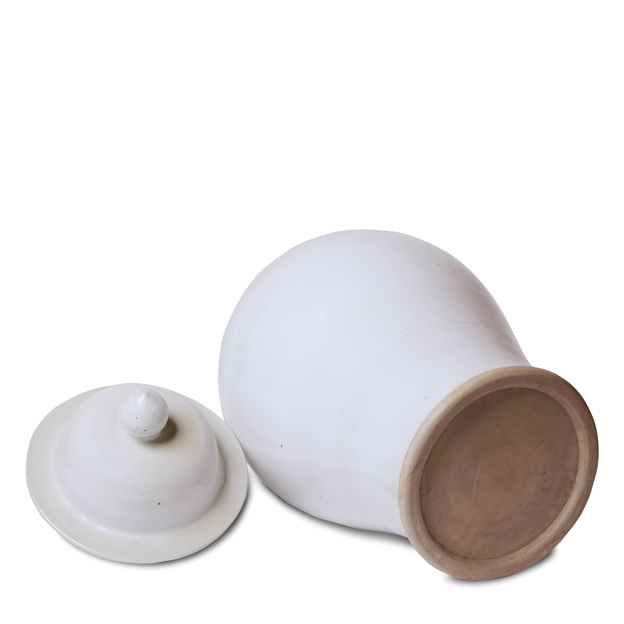 Rustic White Porcelain Temple Jar