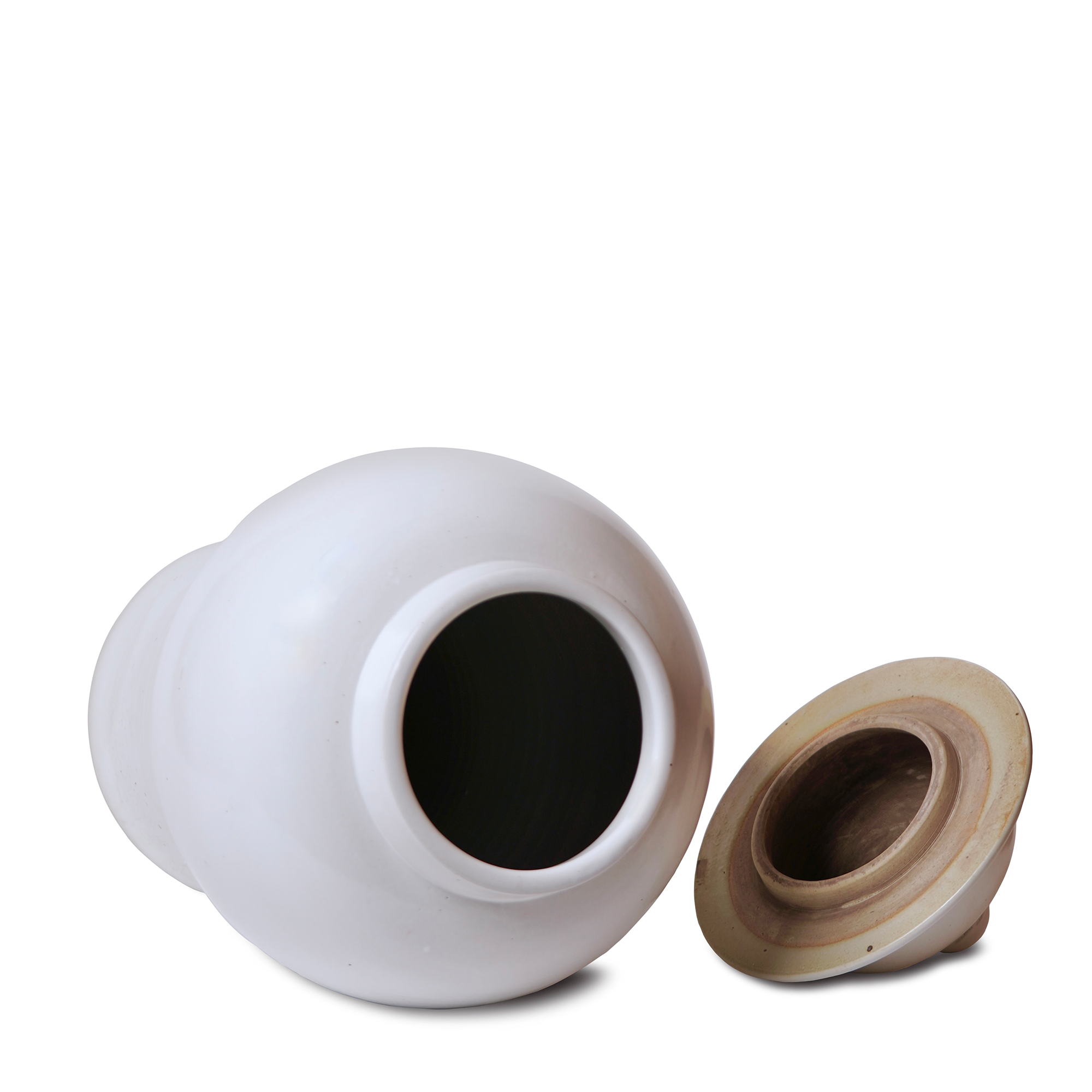 Rustic White Porcelain Temple Jar