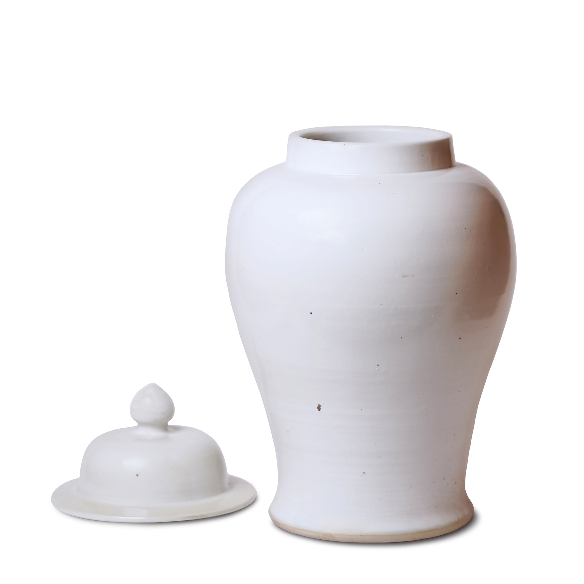 Rustic White Porcelain Temple Jar