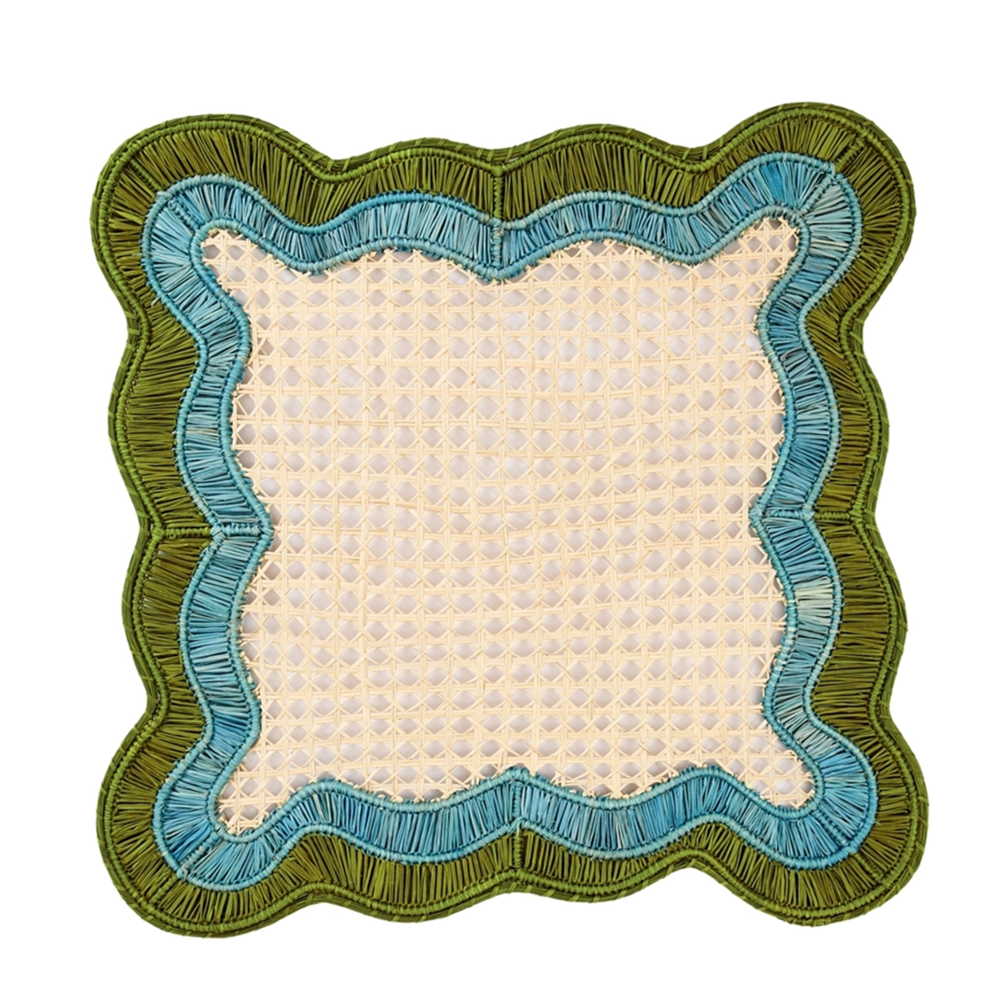 Wavy Placemat - Olive + Aquamarine