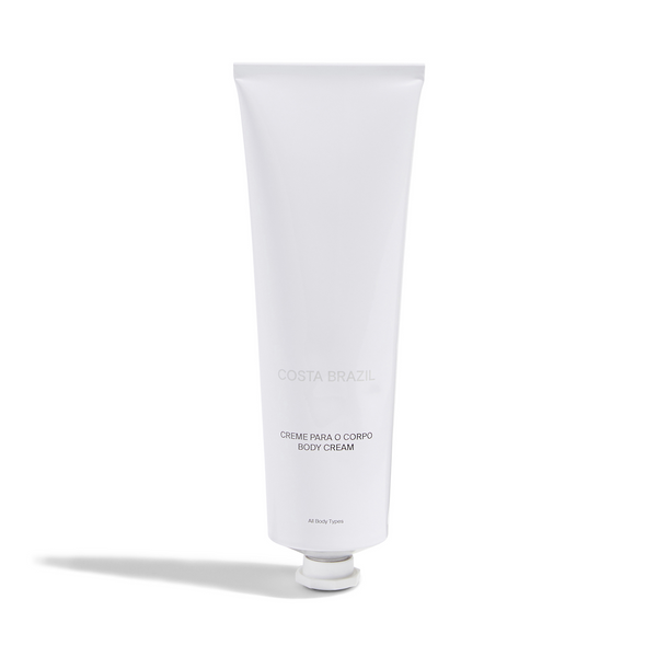 Moisturizing solution suitable for all body types. Packed in a sleek white tube for easy application.