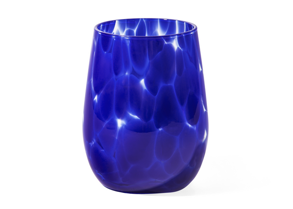 Fritsy Stemless Wine Glass - Cobalt Blue