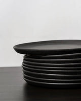 Stoneware Flat Salad Plate - Black