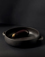 Stoneware Serving Plate with Handles - Black