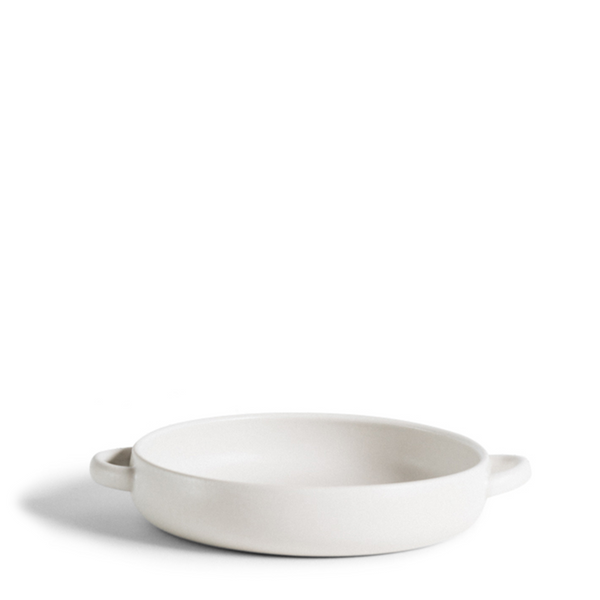 Stoneware Dinner Plate with Handles - White