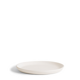 Stoneware Flat Dessert Plate - White