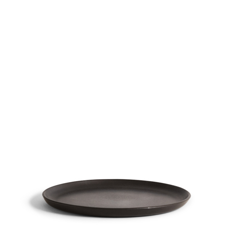 Stoneware Flat Salad Plate - Black