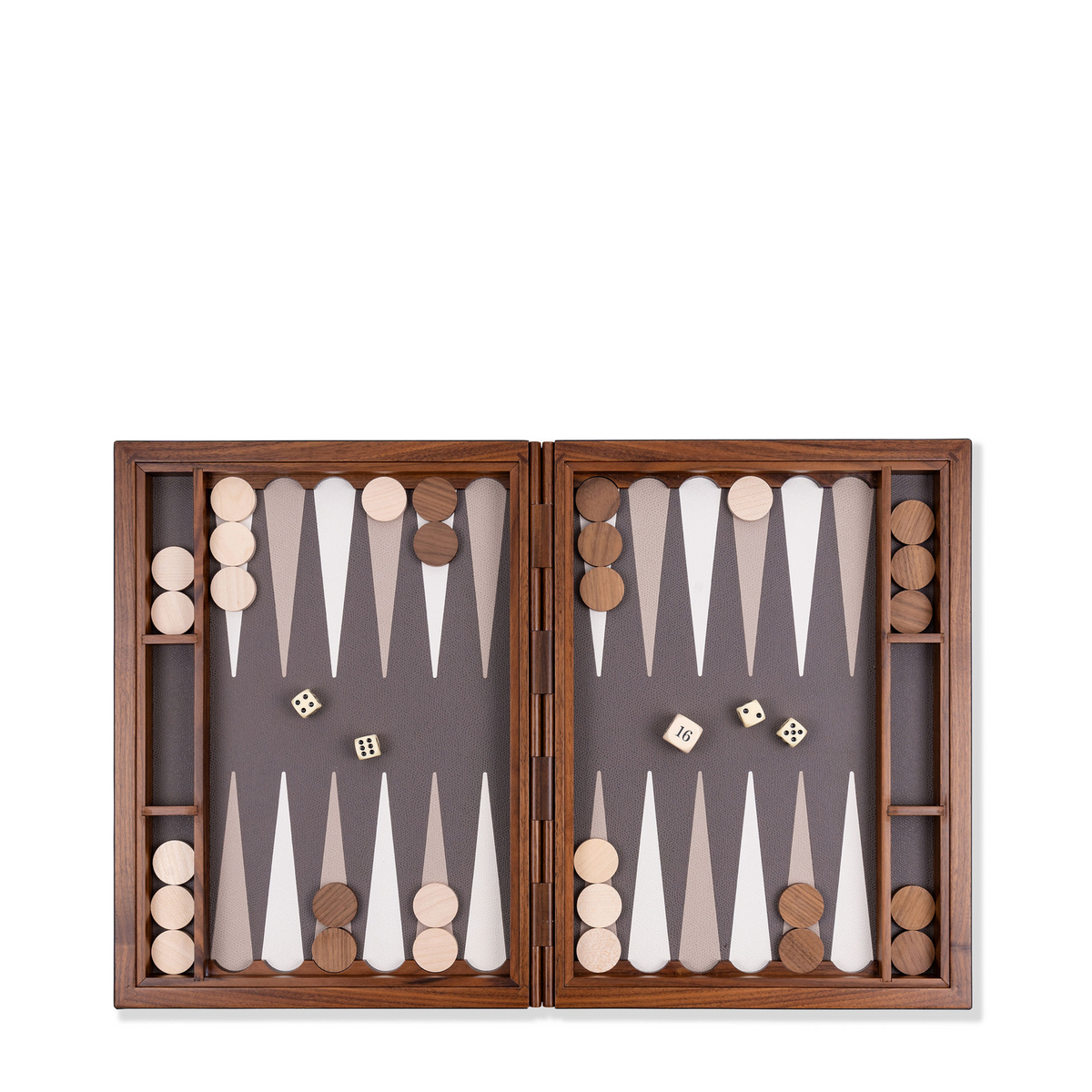 Leather Backgammon Case - Smoke Small