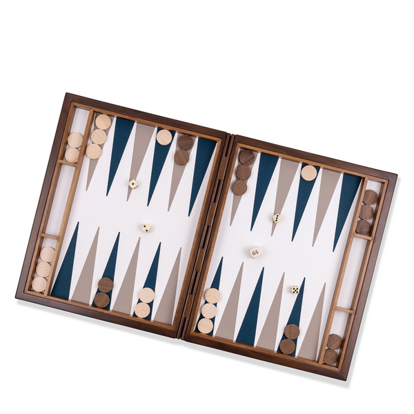 Backgammon Set - Stone Calfskin