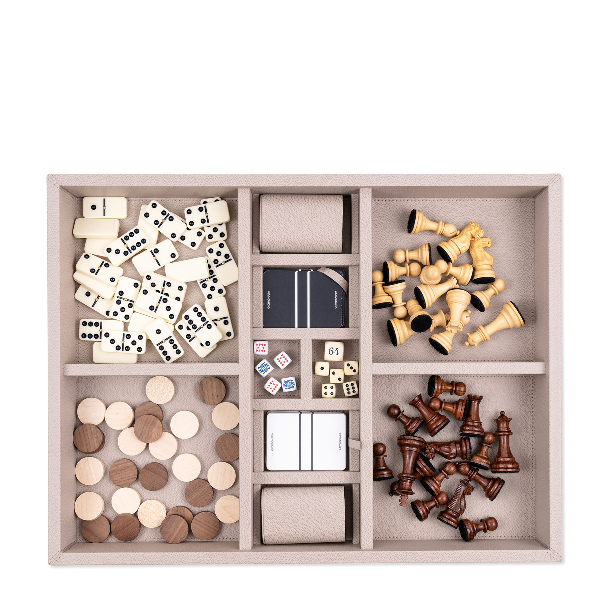 Leather Game Compendium Box - Stone Golf