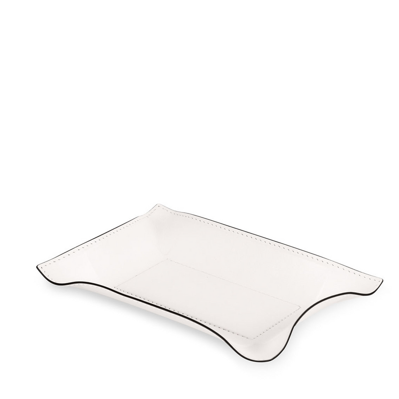 Jack Leather Valet Tray - Off White Nappa Small