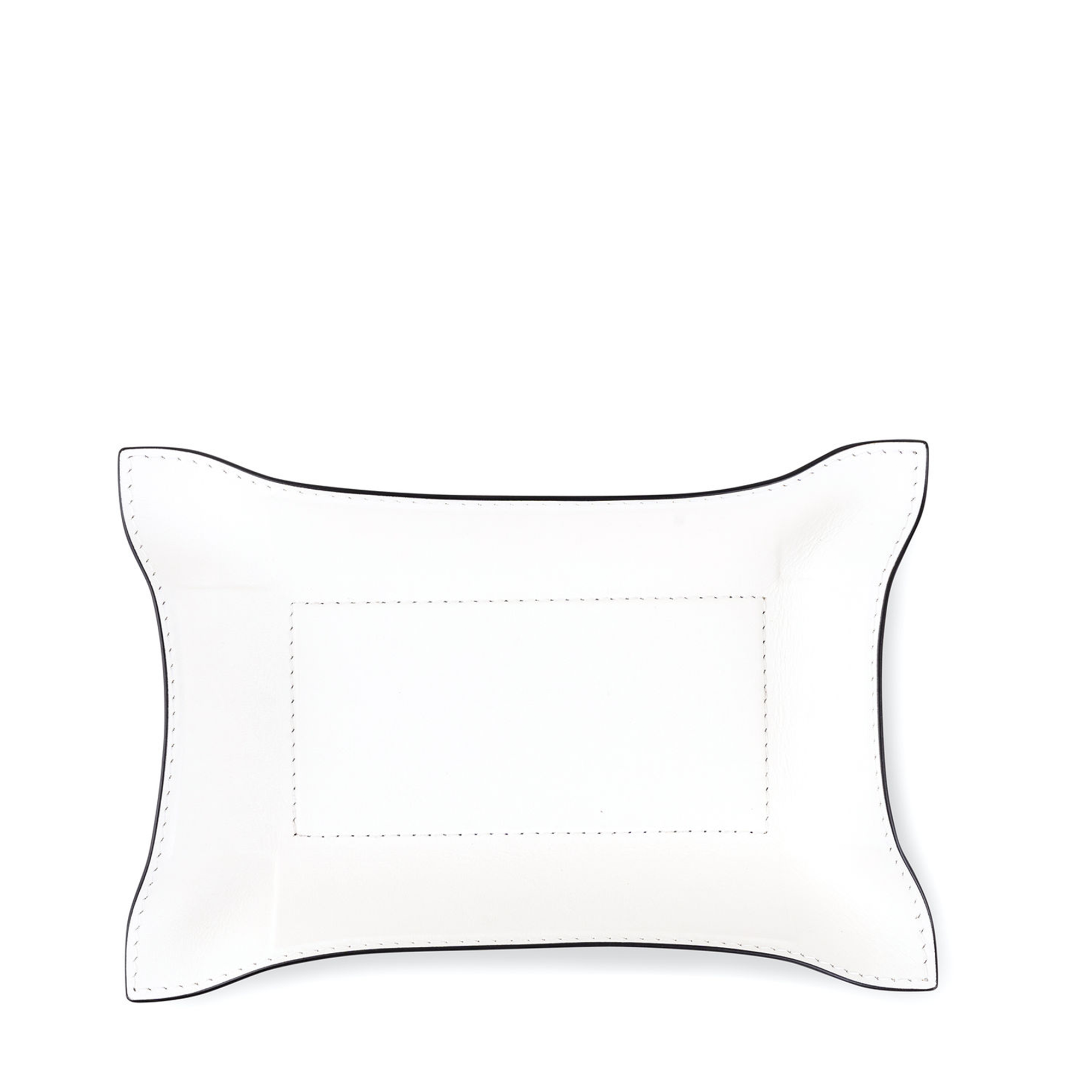 Jack Leather Valet Tray - White Nappa Small