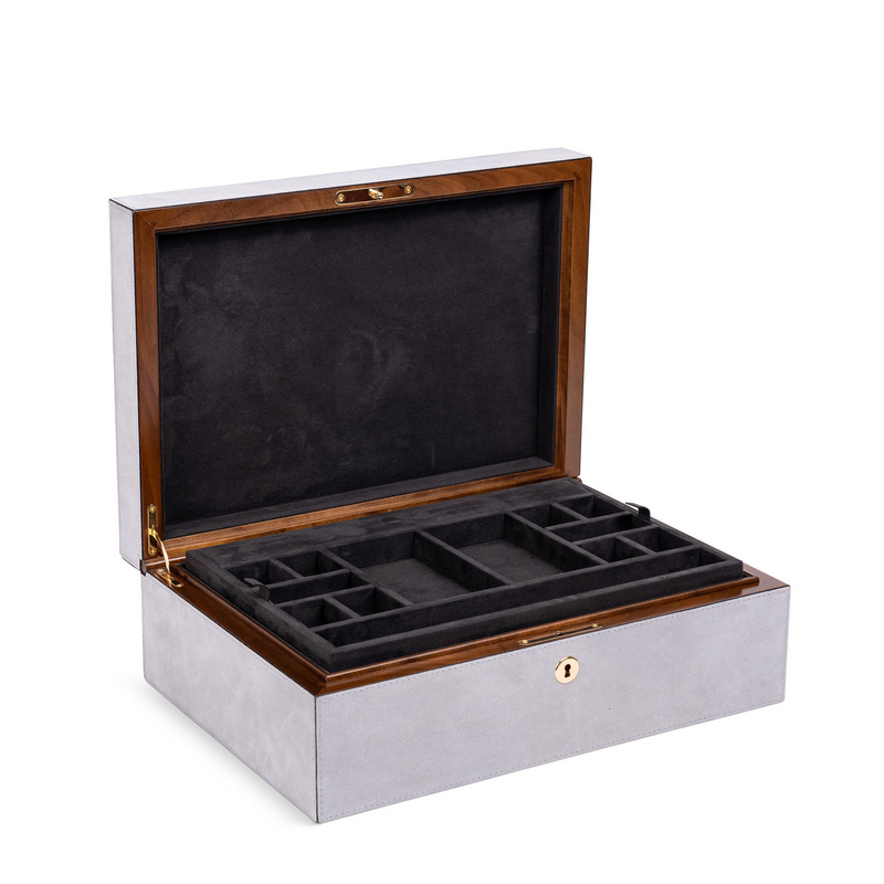 Suede Jewelry Box - Feather