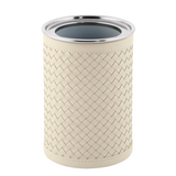 Riviere Woven Leather Stainless Steel Bottle Cooler - Ivory