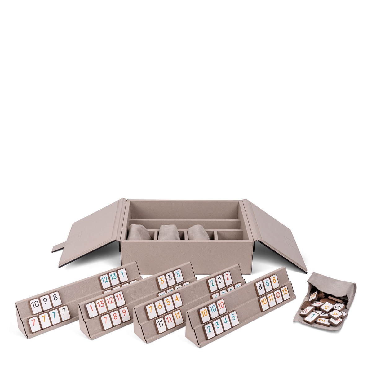 Best Rummikub Set Leather Rummikub Game Set - Stone