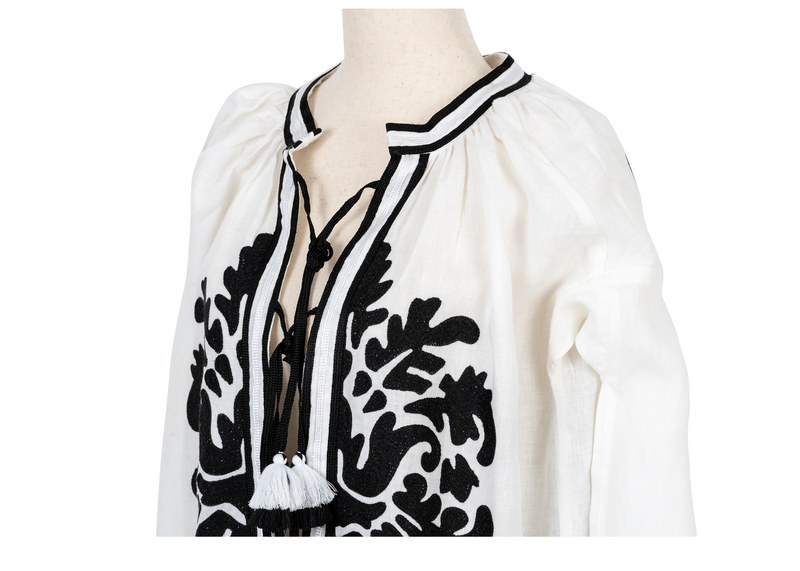 Grayson Dress - White + Black