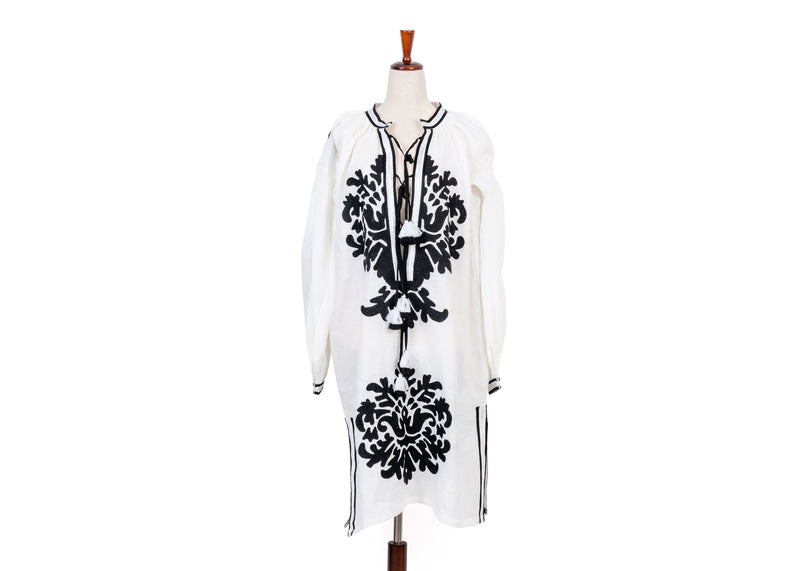 Grayson Dress - White + Black