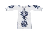 Grayson Dress - White + Navy