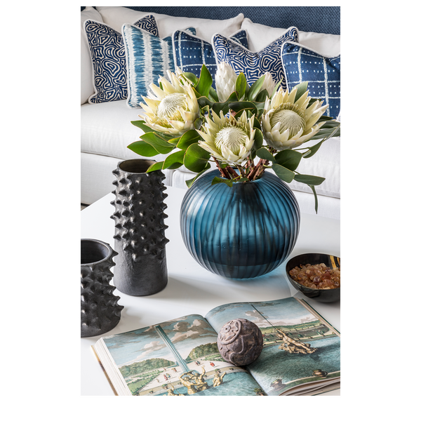 Gobi Vase Round - Indigo