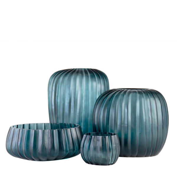 Manakara Vase Round - Ocean Blue/Indigo