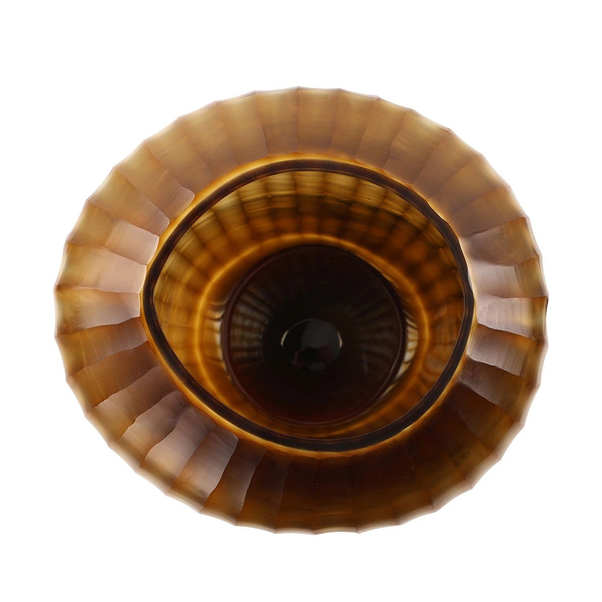 Simius Vase Round - Butter/Brown