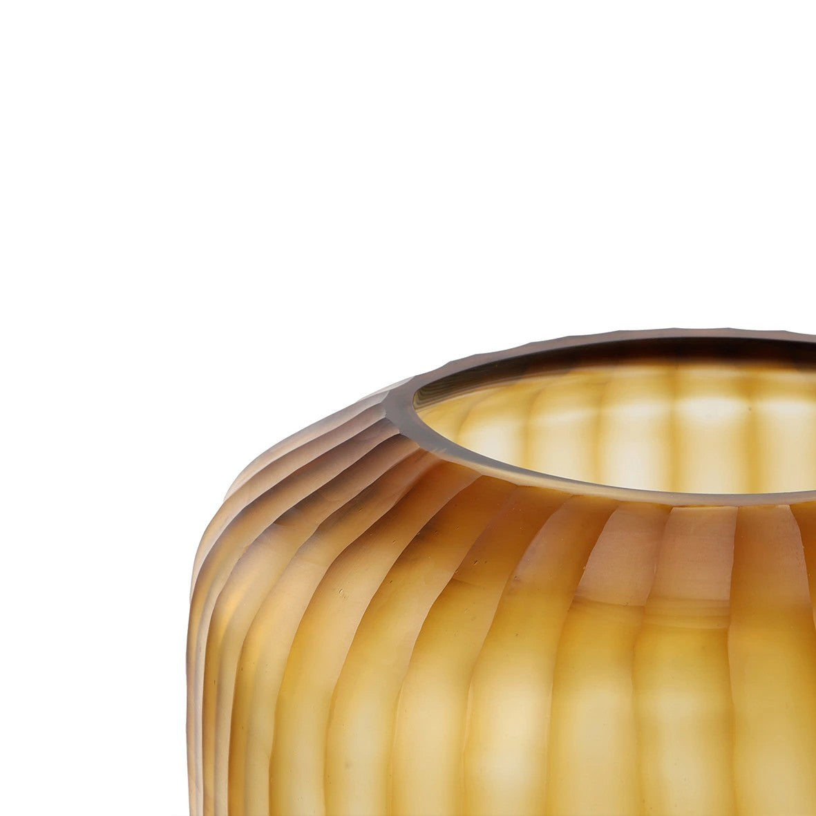 Simius Vase Round - Butter/Brown