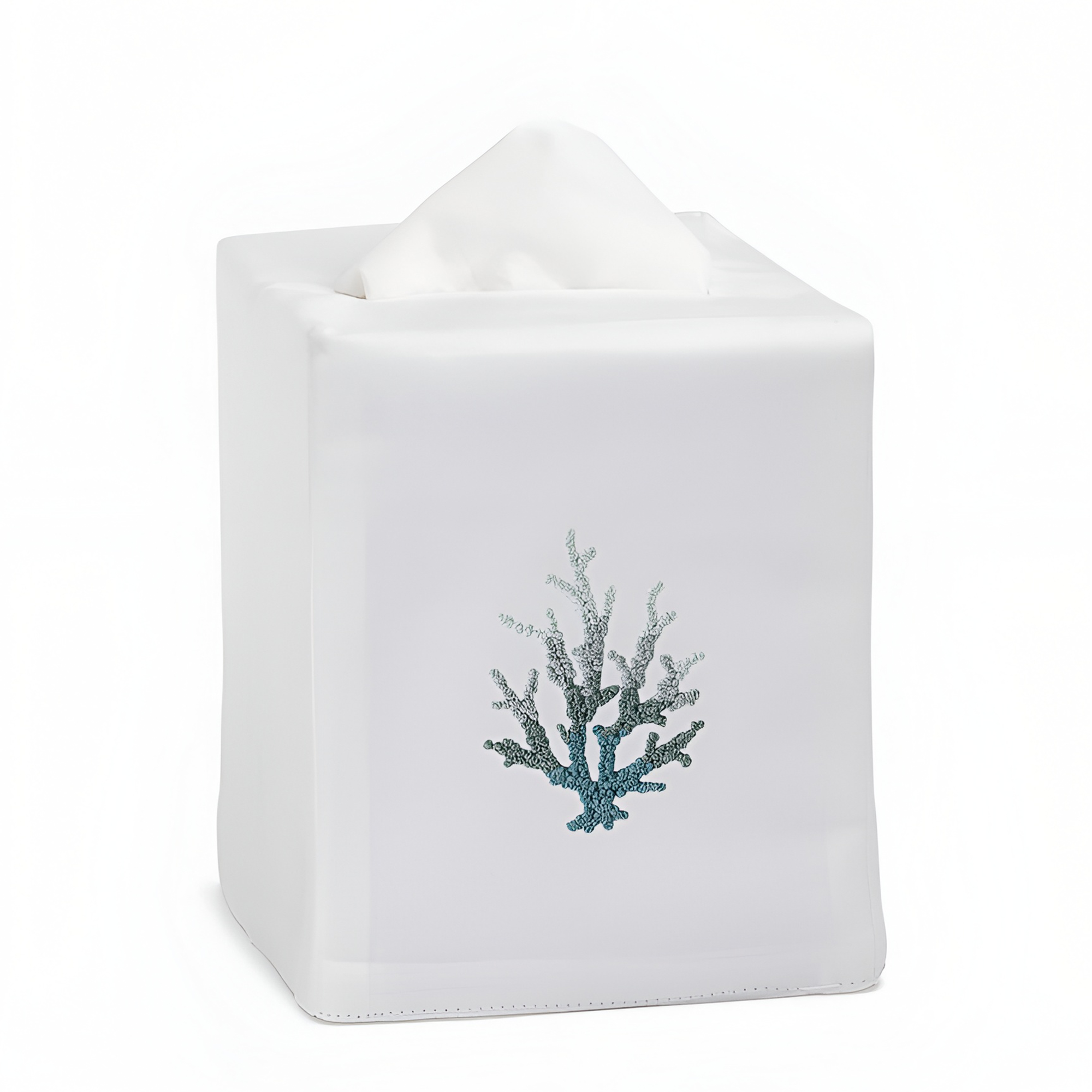 Coral Knot Blue Tissue Box Cover