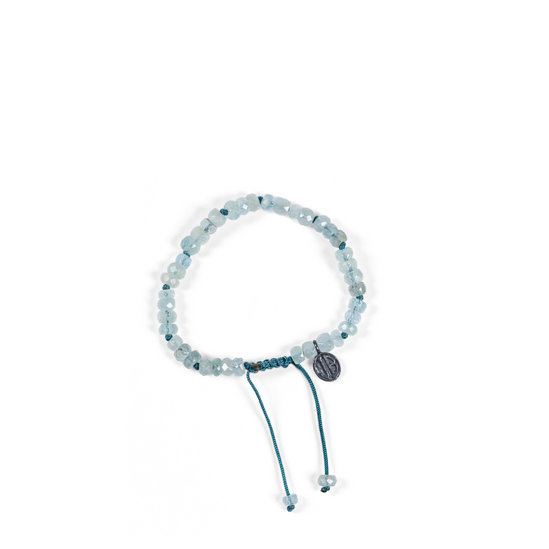 Aquamarine Faceted Bracelet - 4mm