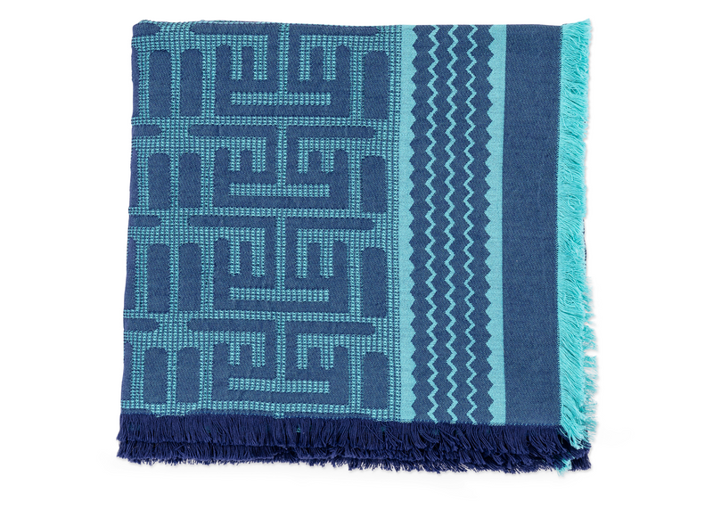 Kuba Beach Mat - Blue + Turquoise