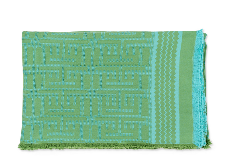 Kuba Beach Mat - Green + Turquoise