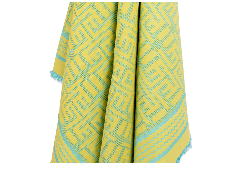 Kuba Beach Mat - Yellow + Turquoise