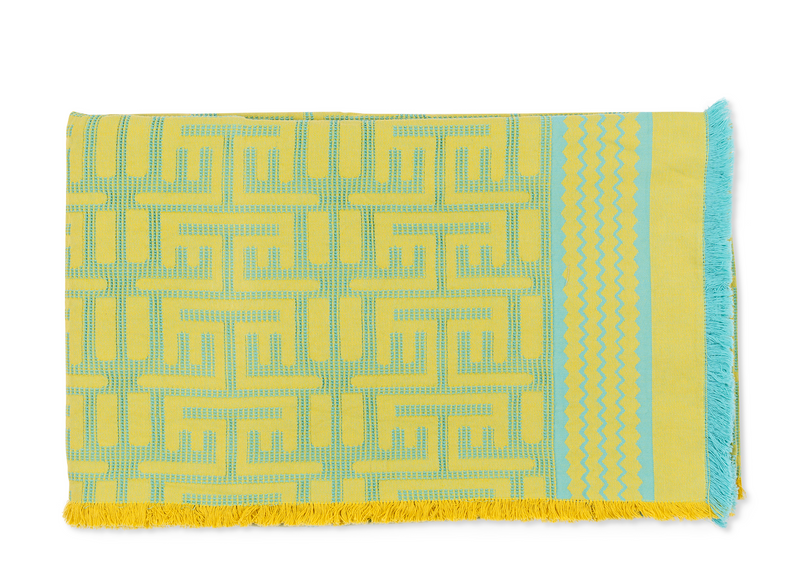 Kuba Beach Mat - Yellow + Turquoise