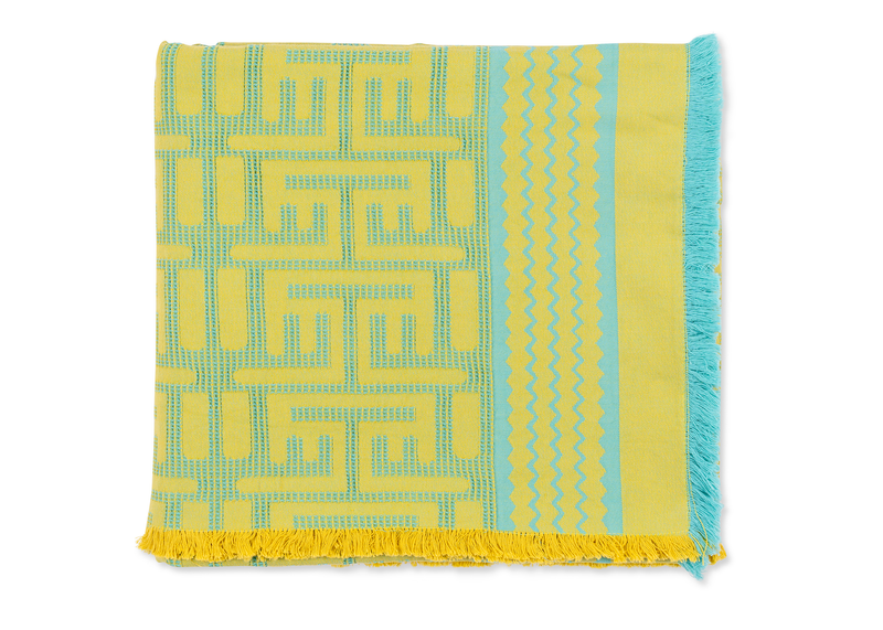 Kuba Beach Mat - Yellow + Turquoise