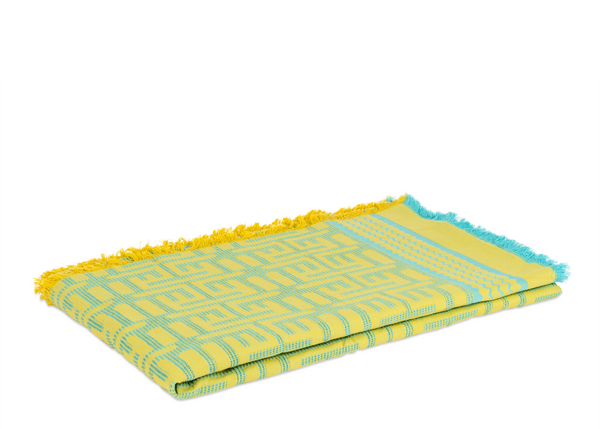 Kuba Beach Mat - Yellow + Turquoise