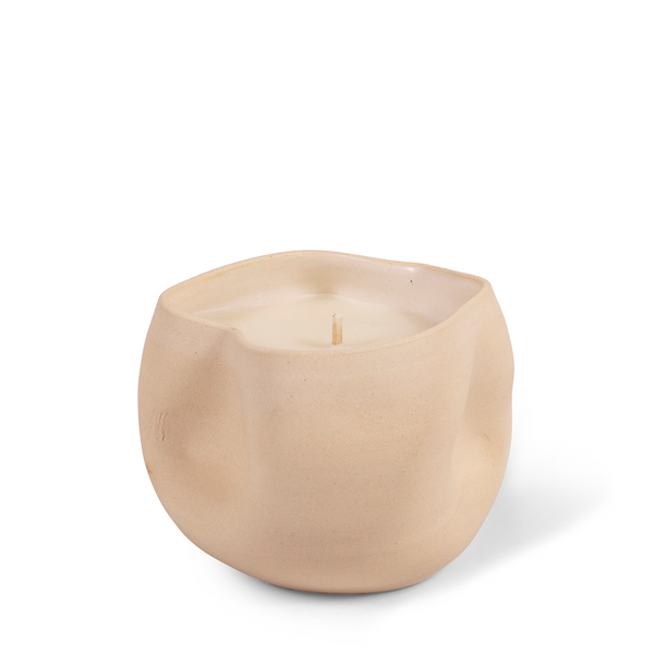 River Rock Candle - White