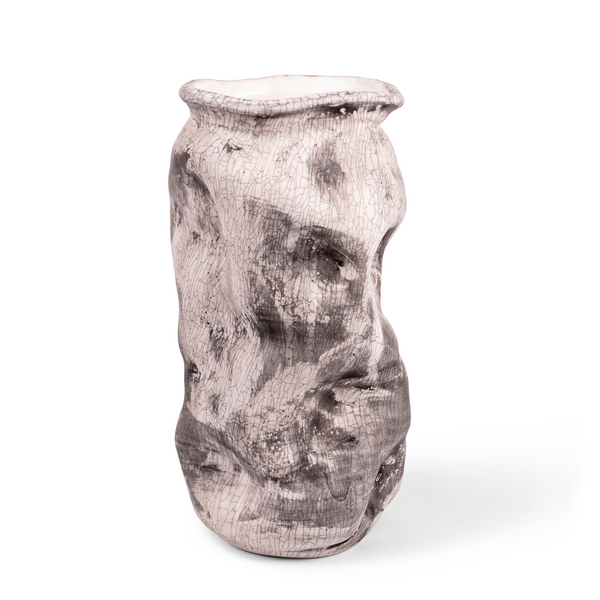 Smoky Stone Crackle Vase - Tall